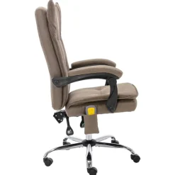 vidaXL Chaise de bureau de massage Tissu