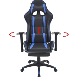 vidaXL Chaise de bureau inclinable avec repose-pied