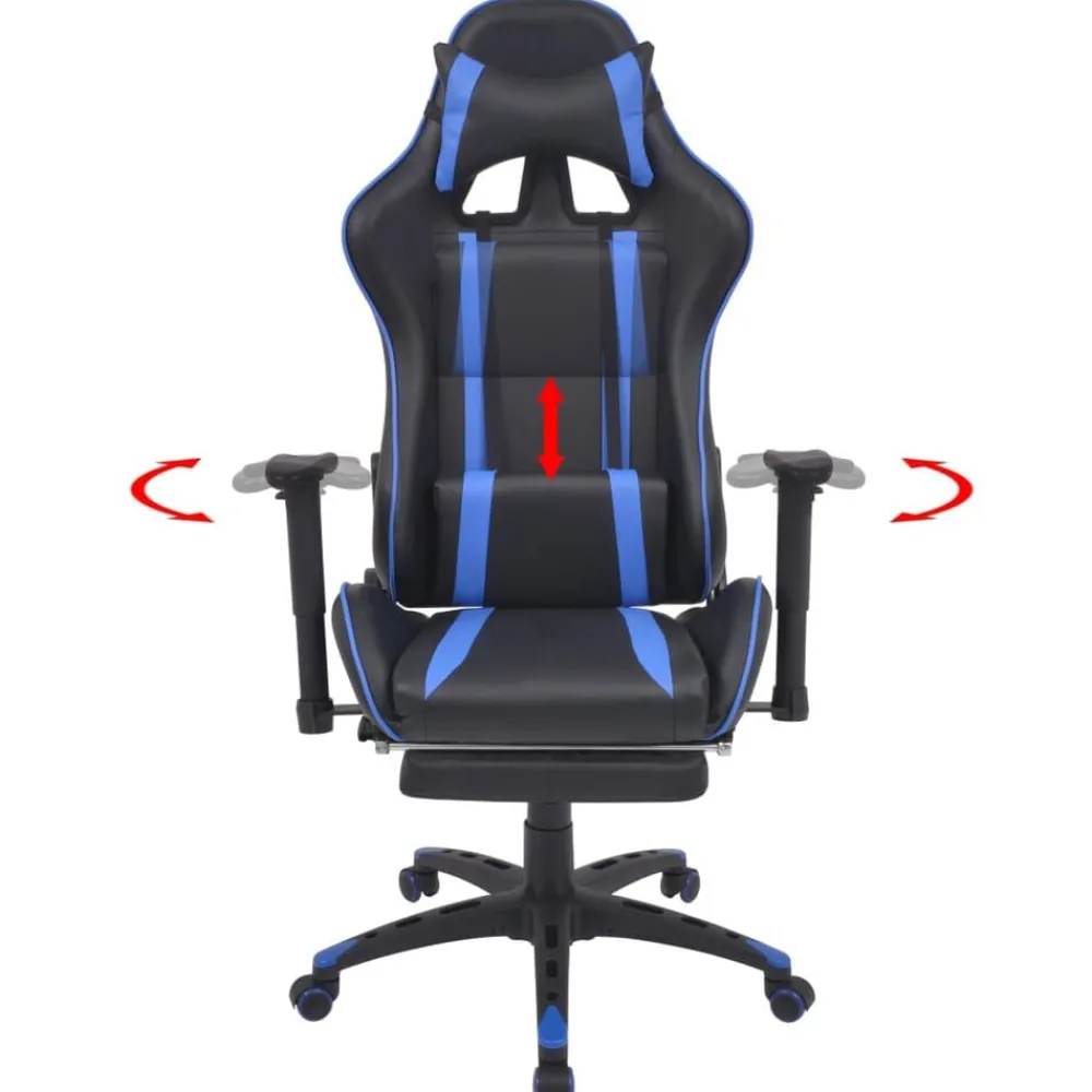 vidaXL Chaise de bureau inclinable avec repose-pied