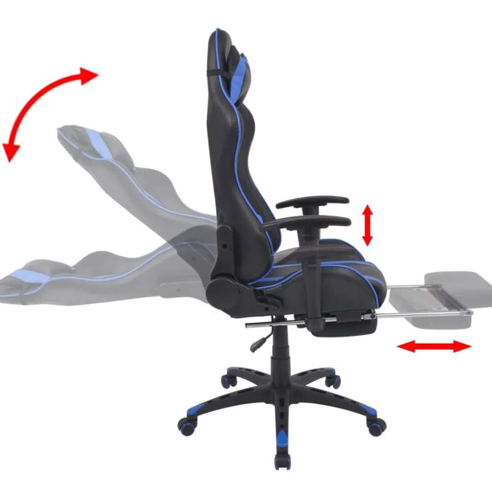 vidaXL Chaise de bureau inclinable avec repose-pied