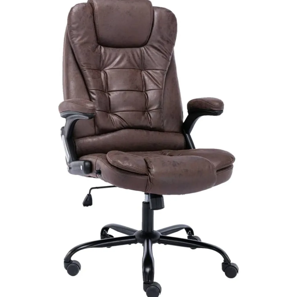 Meubles De Bureau-vidaXL Chaise de bureau similicuir daim Marron foncé