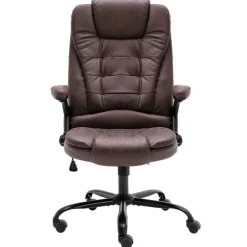 Meubles De Bureau-vidaXL Chaise de bureau similicuir daim Marron foncé
