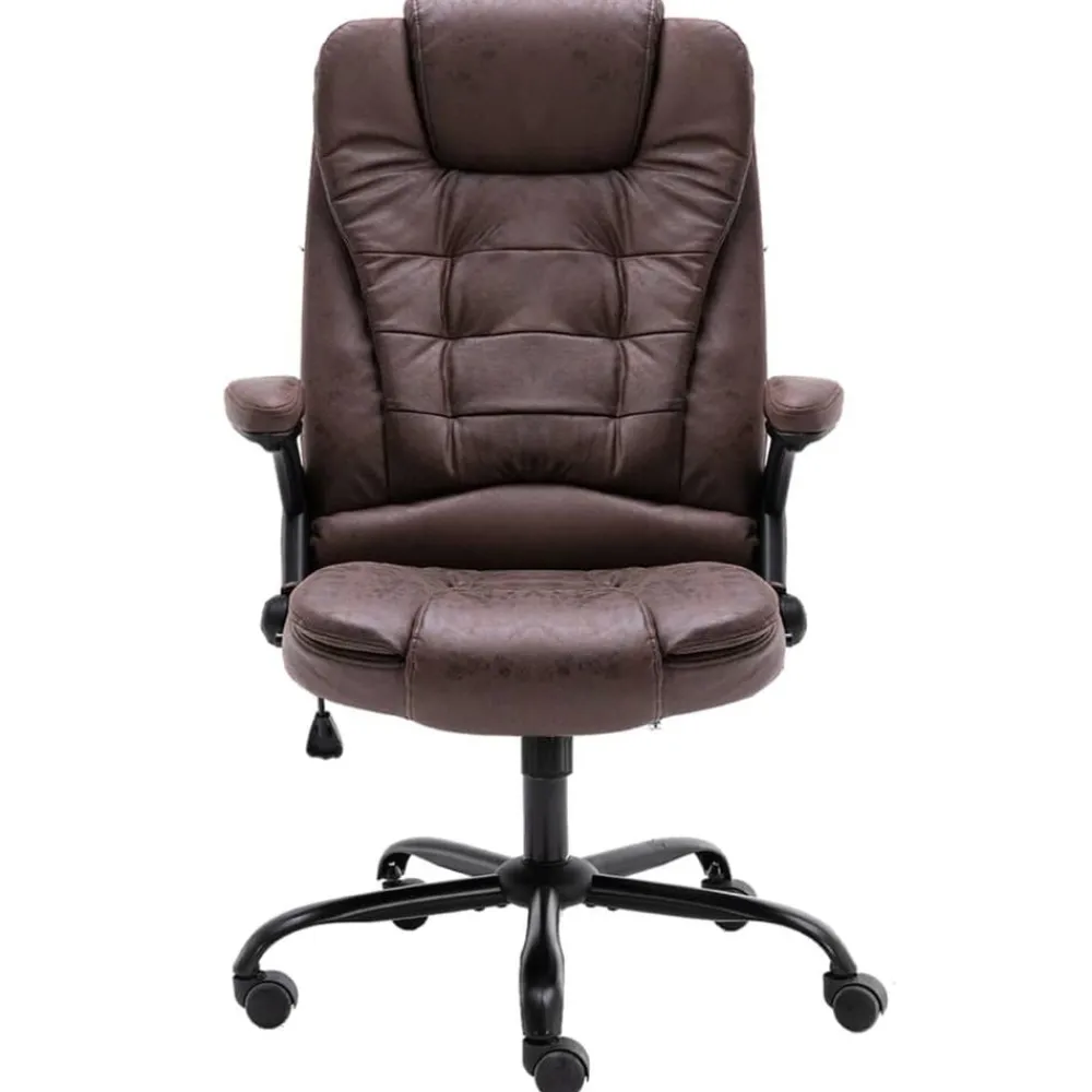 Meubles De Bureau-vidaXL Chaise de bureau similicuir daim Marron foncé