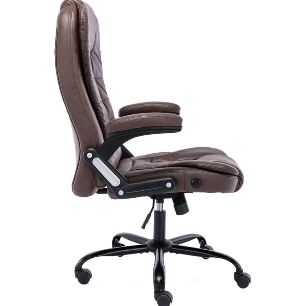 Meubles De Bureau-vidaXL Chaise de bureau similicuir daim Marron foncé