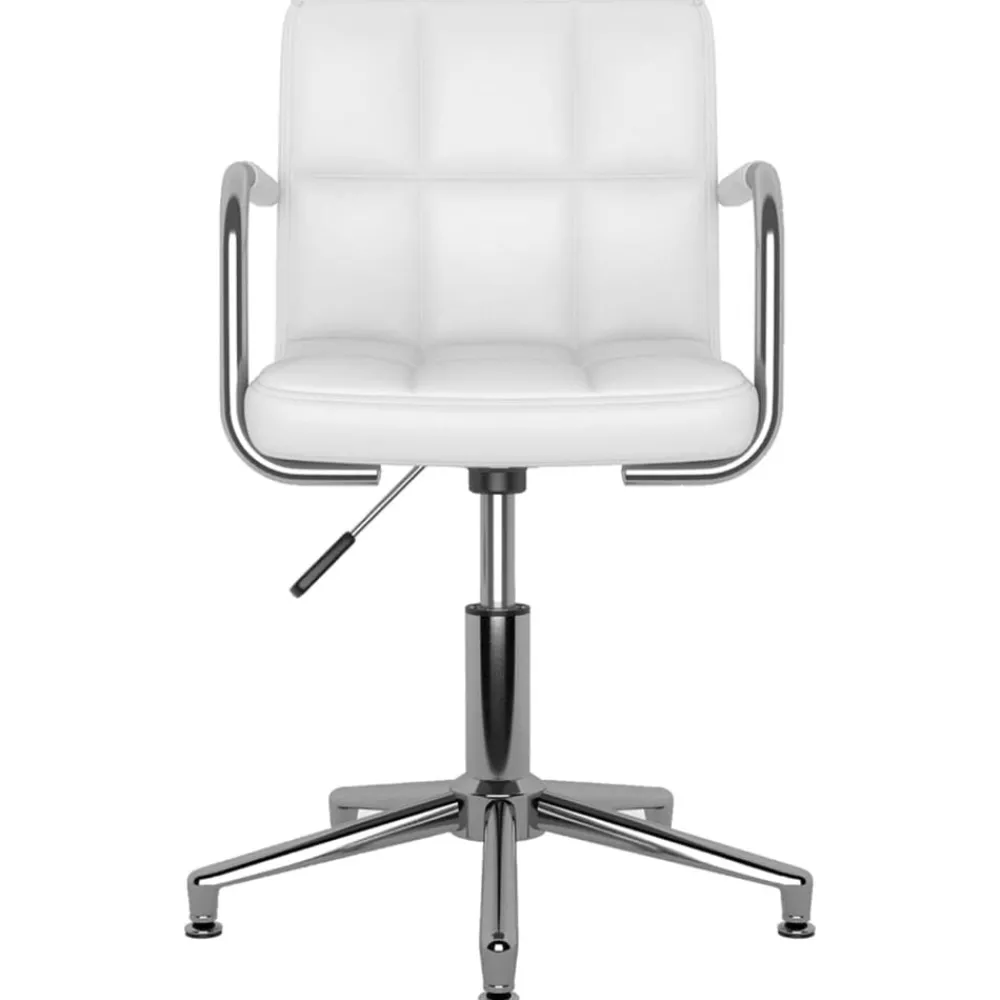 Meubles De Bureau-vidaXL Chaise de bureau pivotante Similicuir Blanc