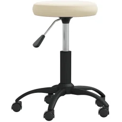 vidaXL Chaise de bureau pivotante crème velours