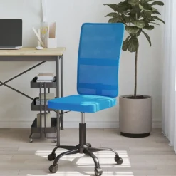Meubles De Bureau-vidaXL Chaise de bureau réglable en hauteur tissu en maille Bleu
