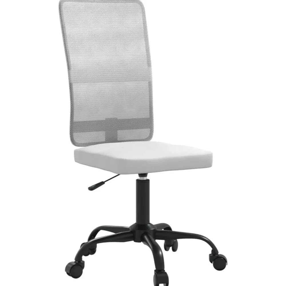 Meubles De Bureau-vidaXL Chaise de bureau réglable en hauteur tissu en maille Blanc