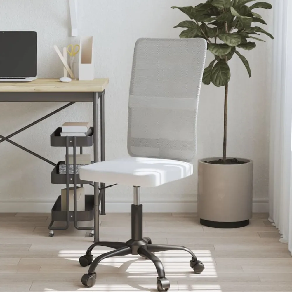 Meubles De Bureau-vidaXL Chaise de bureau réglable en hauteur tissu en maille Blanc