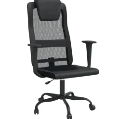 Meubles De Bureau-vidaXL Chaise de bureau réglable en hauteur Noir