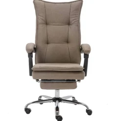 Meubles De Bureau-vidaXL Chaise de bureau Tissu Taupe