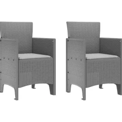 Mobilier De Jardin-vidaXL Chaise de jardin 2 pcs Gris clair 53 x 49 x 85 cm Polypropylène