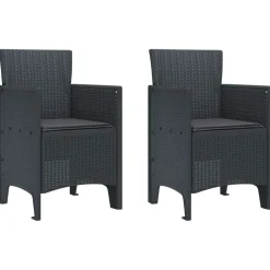 vidaXL Chaise de jardin 2 pcs Anthracite 53 x 49 x 85 cm Polypropylène