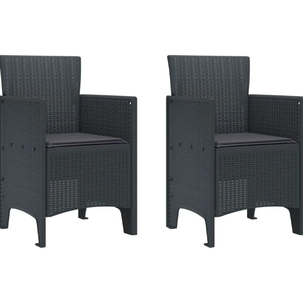 vidaXL Chaise de jardin 2 pcs Anthracite 53 x 49 x 85 cm Polypropylène
