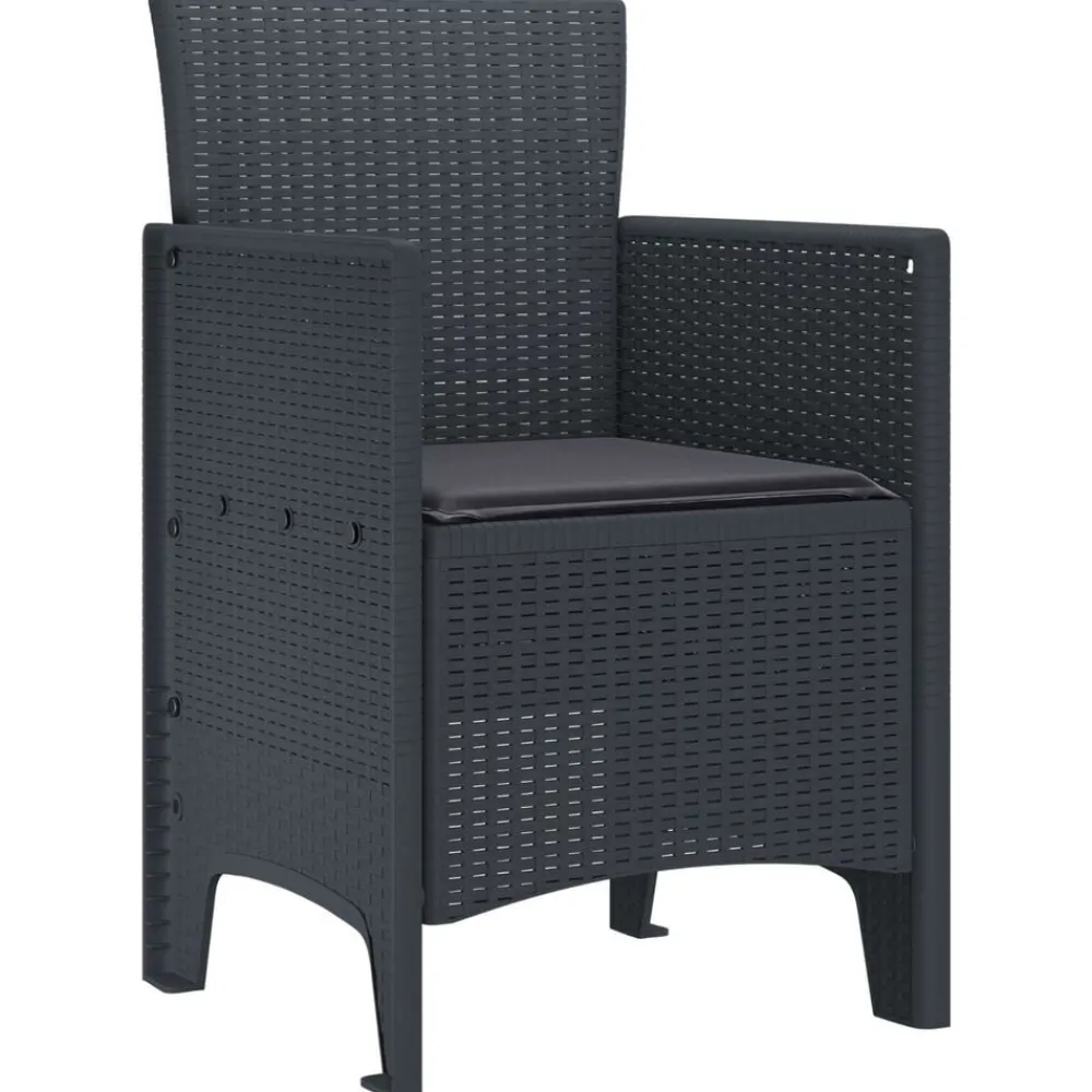 vidaXL Chaise de jardin 2 pcs Anthracite 53 x 49 x 85 cm Polypropylène