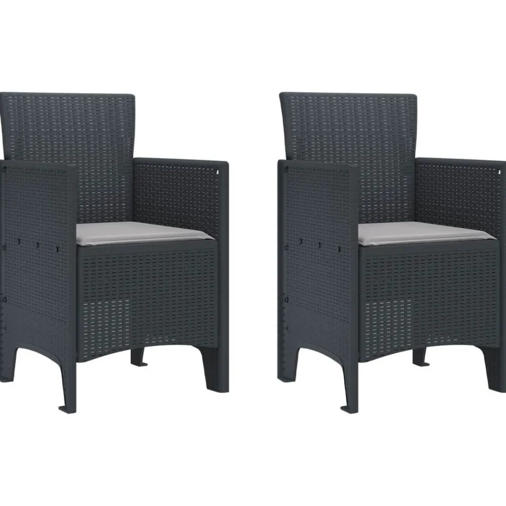 vidaXL Chaise de jardin 2 pcs Anthracite 53 x 49 x 85 cm Polypropylène