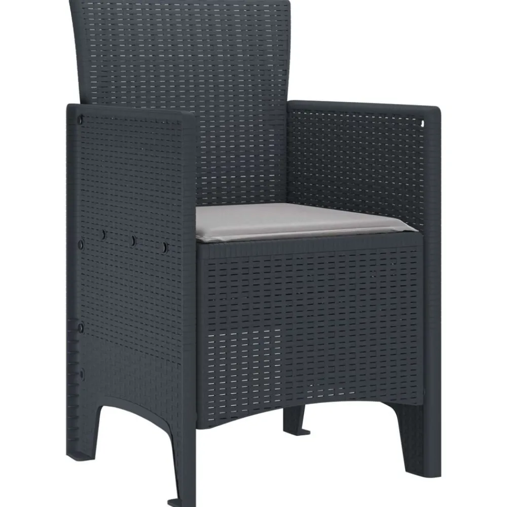 vidaXL Chaise de jardin 2 pcs Anthracite 53 x 49 x 85 cm Polypropylène