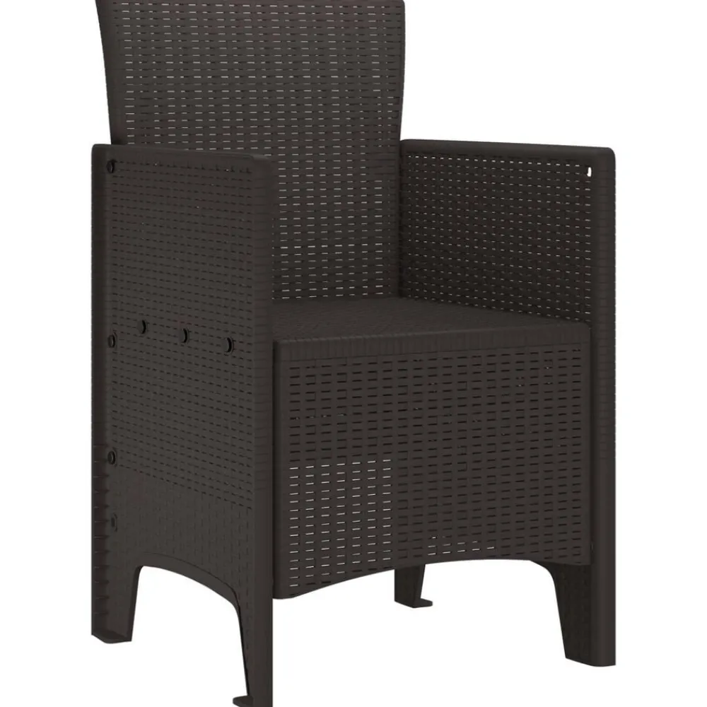 vidaXL Chaise de jardin 2 pcs Marron 53 x 49 x 85 cm Polypropylène