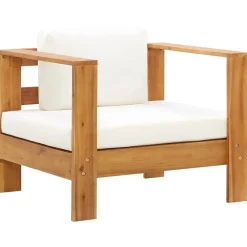 Mobilier De Jardin-vidaXL Chaise de jardin avec coussin Crème Bois d'acacia solide Crème