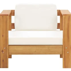 Mobilier De Jardin-vidaXL Chaise de jardin avec coussin Crème Bois d'acacia solide Cr&egrave;me