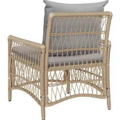 vidaXL Chaise de jardin avec coussin Beige 73 x 61 x 77 cm polyrotin