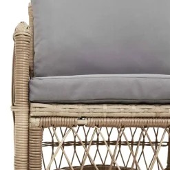vidaXL Chaise de jardin avec coussin Beige 73 x 61 x 77 cm polyrotin