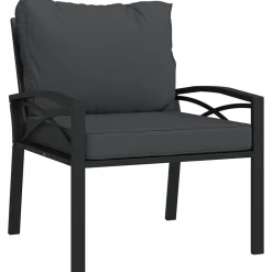 Mobilier De Jardin-vidaXL Chaise de jardin avec coussins 68x76x79 cm acier Gris