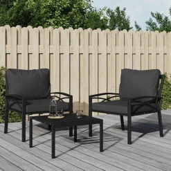 Mobilier De Jardin-vidaXL Chaise de jardin avec coussins 68x76x79 cm acier Gris