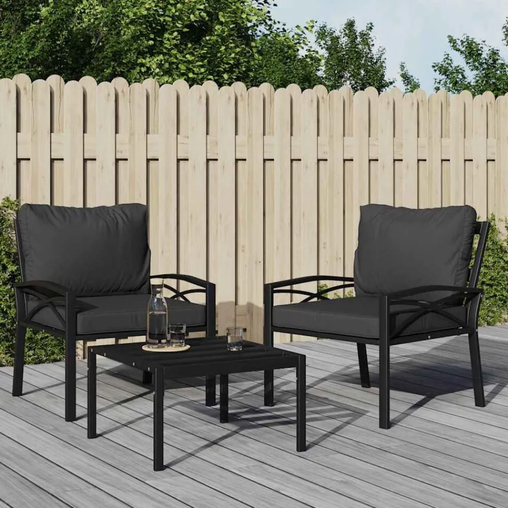 Mobilier De Jardin-vidaXL Chaise de jardin avec coussins 68x76x79 cm acier Gris