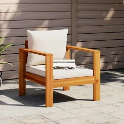 vidaXL Chaise de jardin avec coussins bois massif d'acacia