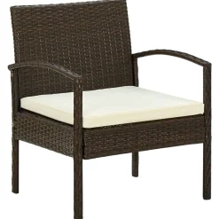 Mobilier De Jardin-vidaXL Chaise de jardin avec coussin Résine tressée Marron