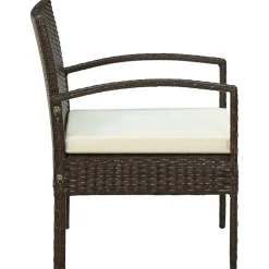 Mobilier De Jardin-vidaXL Chaise de jardin avec coussin Résine tressée Marron