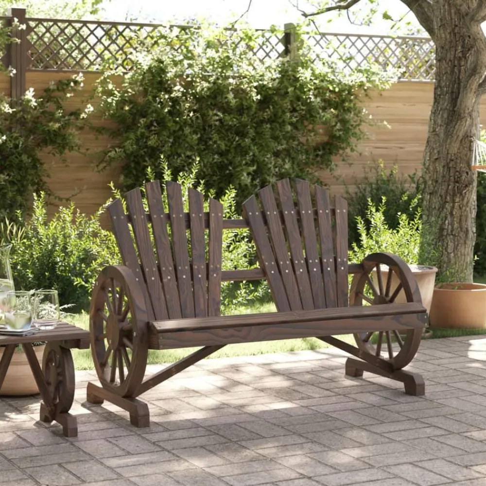 vidaXL Chaise de jardin Adirondack 2 places bois de sapin massif