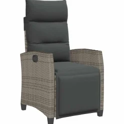 vidaXL Chaise de jardin inclinable avec table d'appoint polyrotin