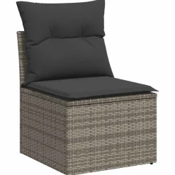 vidaXL Chaise de jardin sans accoudoirs avec coussins poly rotin