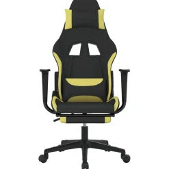 Fauteuils Et Chaises-vidaXL Chaise de jeu avec repose-pied Noir et vert clair