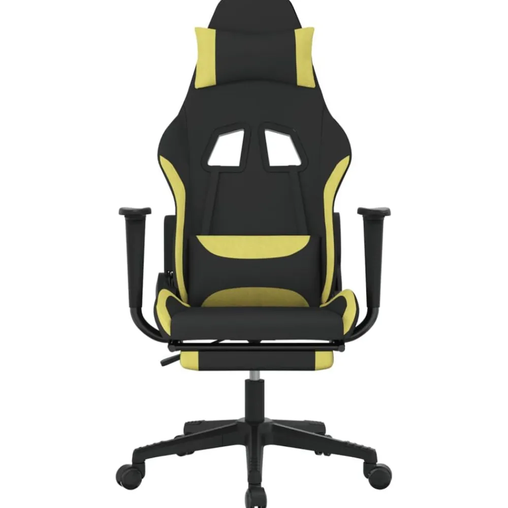 Fauteuils Et Chaises-vidaXL Chaise de jeu avec repose-pied Noir et vert clair