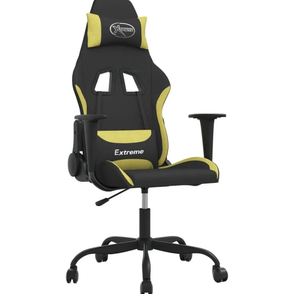 Fauteuils Et Chaises-vidaXL Chaise de jeu de massage Noir et Tissu Vert clair