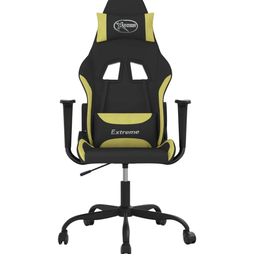 Fauteuils Et Chaises-vidaXL Chaise de jeu de massage Noir et Tissu Vert clair