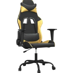 Fauteuils Et Chaises-vidaXL Chaise de jeu de massage Similicuir Noir et doré