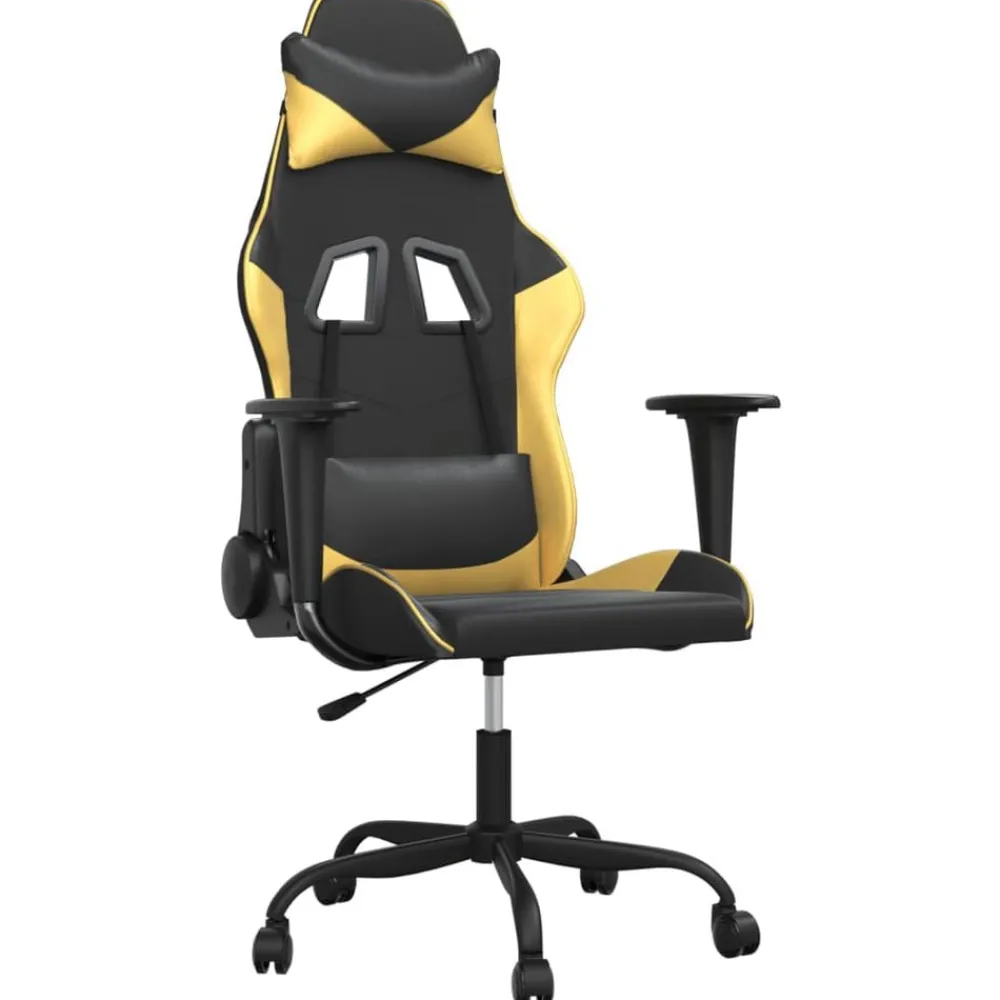 Fauteuils Et Chaises-vidaXL Chaise de jeu de massage Similicuir Noir et doré