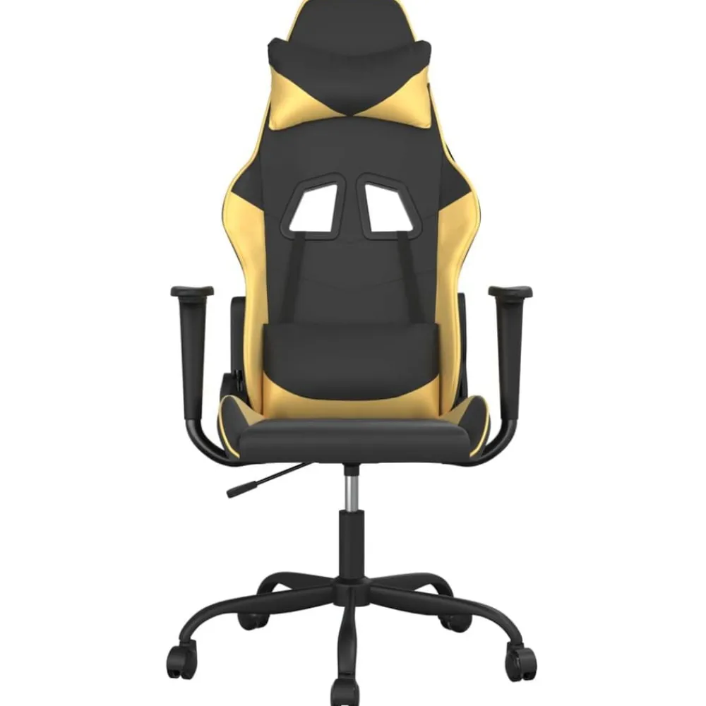 Fauteuils Et Chaises-vidaXL Chaise de jeu de massage Similicuir Noir et doré
