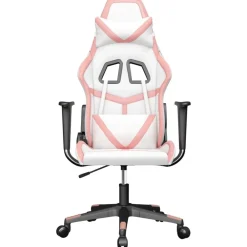Fauteuils Et Chaises-vidaXL Chaise de jeu de massage Similicuir Blanc et rose