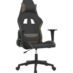 Fauteuils Et Chaises-vidaXL Chaise de jeu Tissu Noir et taupe