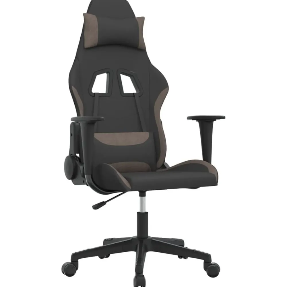 Fauteuils Et Chaises-vidaXL Chaise de jeu Tissu Noir et taupe