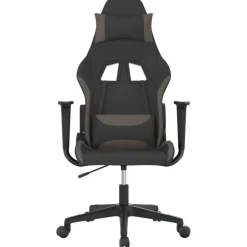 Fauteuils Et Chaises-vidaXL Chaise de jeu Tissu Noir et taupe