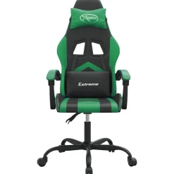 Fauteuils Et Chaises-vidaXL Chaise de jeu Similicuir Noir et vert