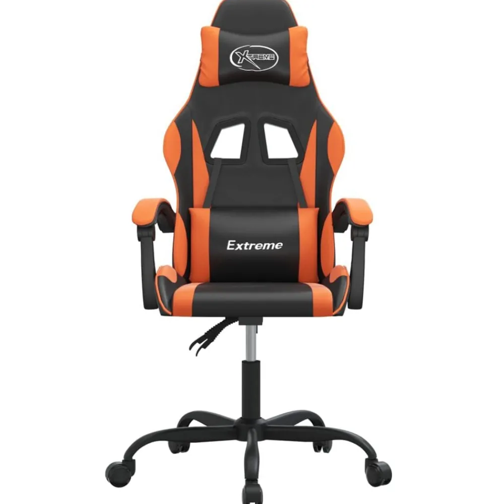 Fauteuils Et Chaises-vidaXL Chaise de jeu pivotante Similicuir Noir et orange