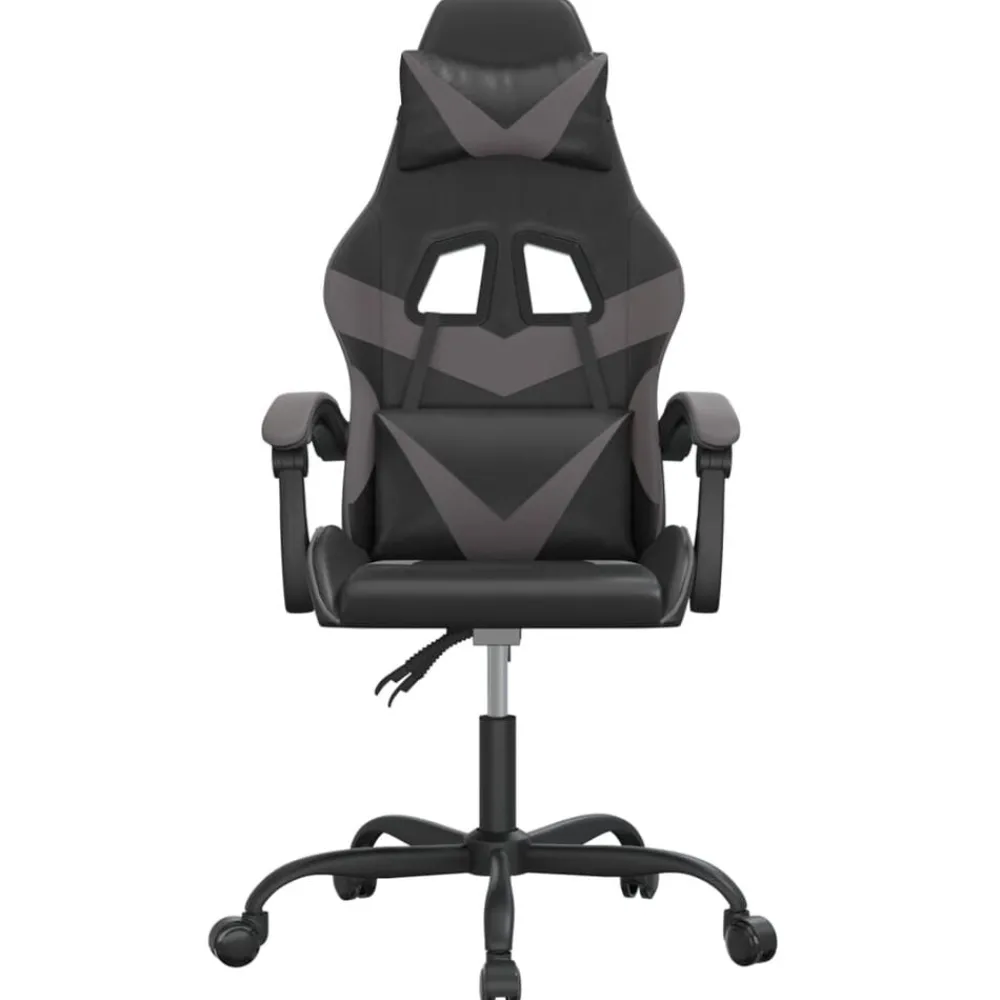 Fauteuils Et Chaises-vidaXL Chaise de jeu pivotante Similicuir Noir et gris