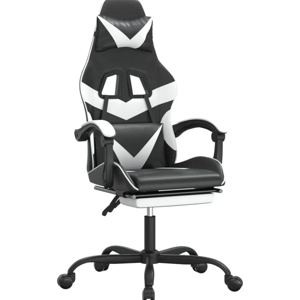 vidaXL Chaise de jeu pivotante et repose-pied Similicuir